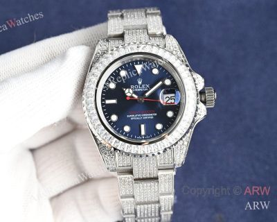 High Quality Replica Rolex Yacht-Master Different Colors with full diamonds 316 stainless steel strap Different Colors Face Dial Different Colors with full diamonds Bezel Men Watch 40mm